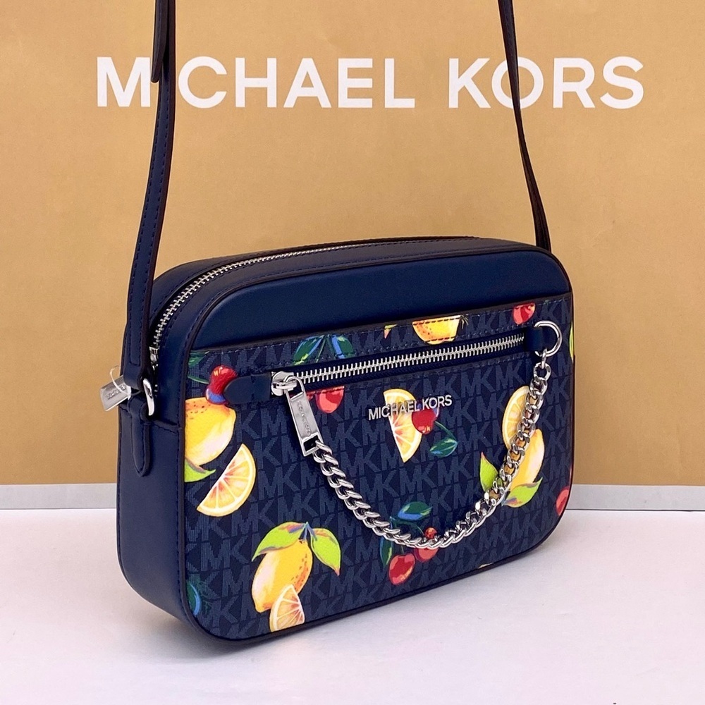 Michael Kors Large EW Zip Chain Crossbody Bag Admiral - Picture 12 of 15